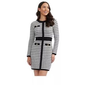 NWT  Bouclé Sweater Dress By Ellen Tracy, Size Small, Color Marshmallow